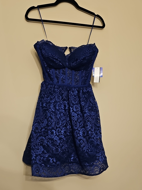 Morgan & Co. Dresses & Skirts - Navy Blue Lace Bustier Mini Dress